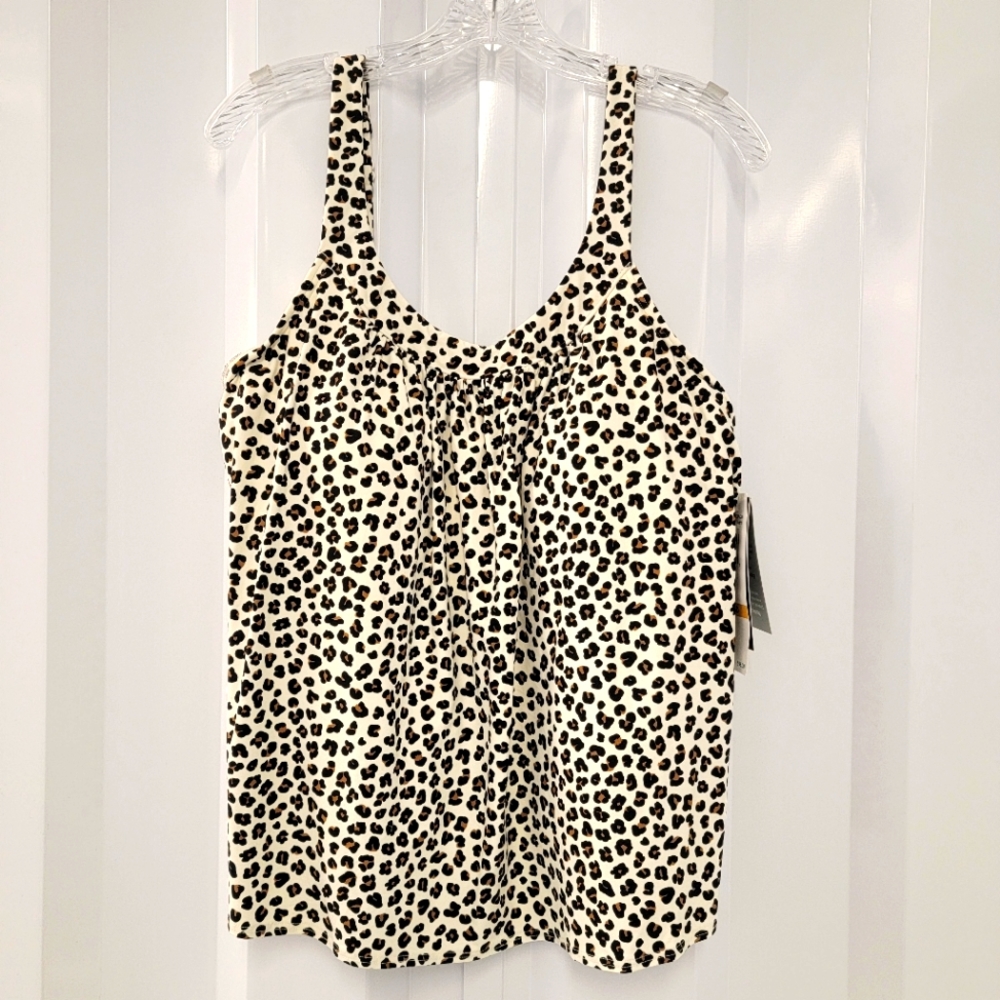 Coco Reef Swimsuit Top Underwire Tank Plus 16W - 38D Leopard Print